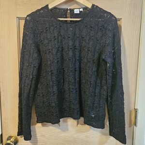 GAP Medium Black Lace Top